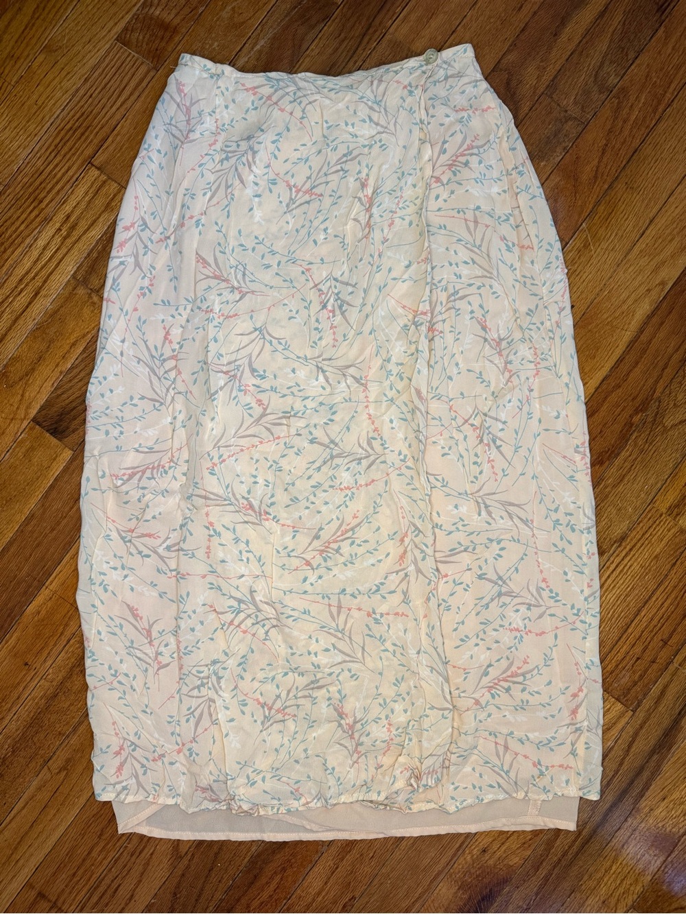 Floral Light Pink Midi Skirt - Women's